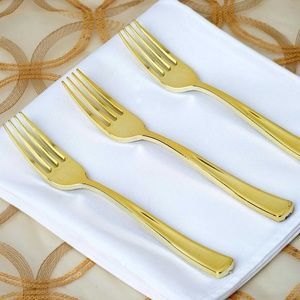 Thanksgiving Gold Plastic Forks